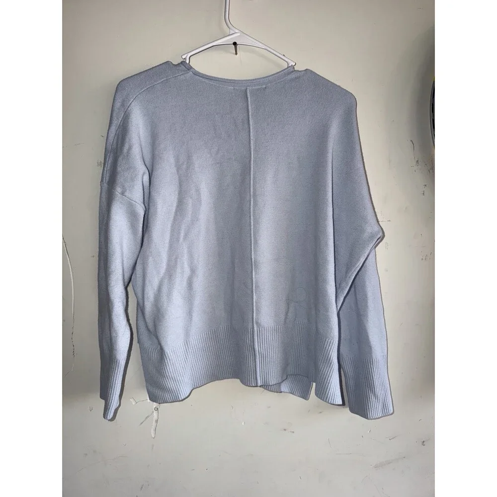 French Connection Medium Baby Blue Sweater Pullover Crew Neck Long Sleeve Knit - Picture 4 of 5